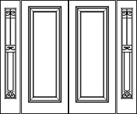 double door with two sidelights